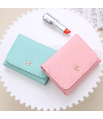 Billetera de mujer Short Women Coin Purse Crown Wallets para mujer titular de tarjeta Small Ladies Wallet Female Hasp Mini Clutc