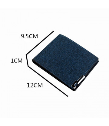 Portefeuille pour hommes Coin Bourse Short Slim Portefeuille pour hommes Carte de crédit Bi-fold Canvas Wallet Casual Card Holde